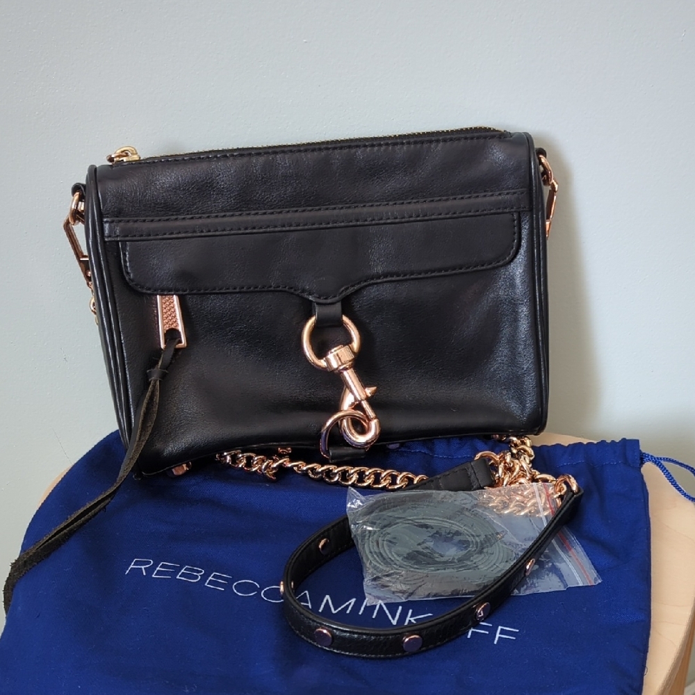 Rebecca Minkoff Mini MAC Bag In Black / Rose Gold